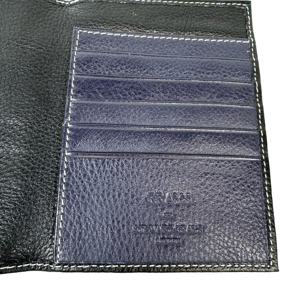 Grays - Stuart Grays of London leather passport cover NWOT black & purple unisex - Picture 15 of 16